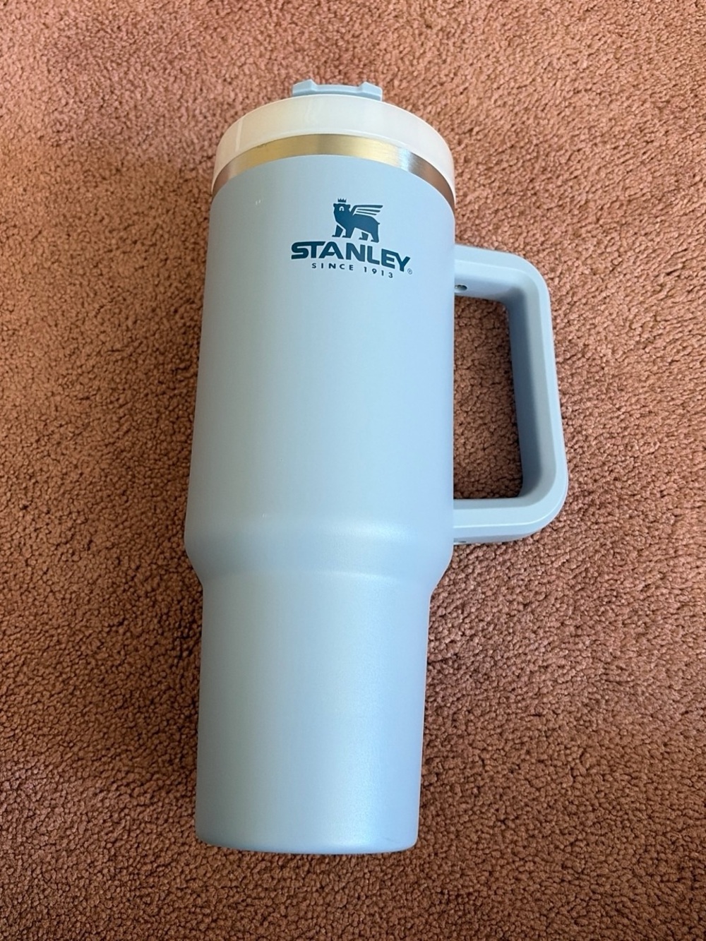 Stanley Light Blue Insulated Travel Mug / Handle and Straw tumbler 40oz tumbler - Picture 2 of 5